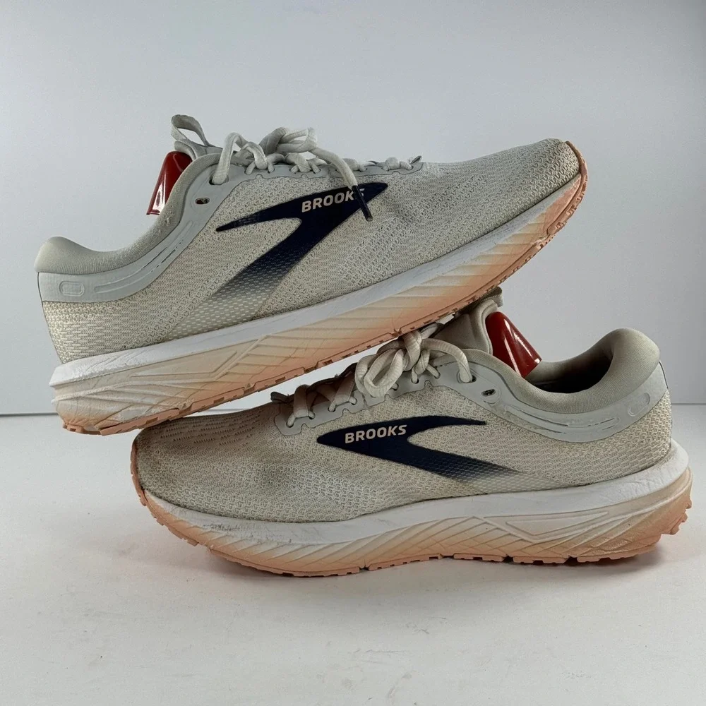 Brooks Revel 5 Women's Running Shoes Light Grey Peach Size 8‎ Medium B Nwot - Picture 12 of 13